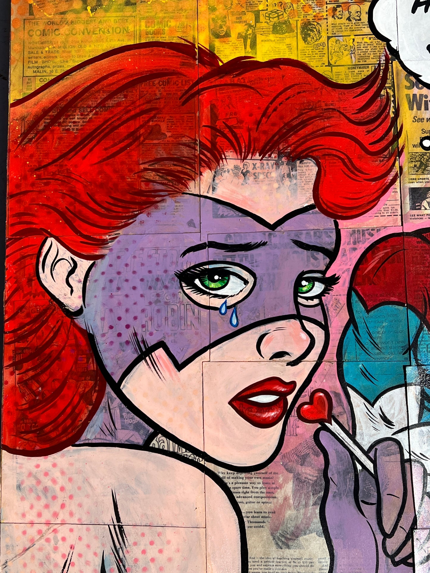 "HE SAID THEY WERE JUST FRIENDS" Neo-pop Art Original painting by Dr. Smash! 24x24