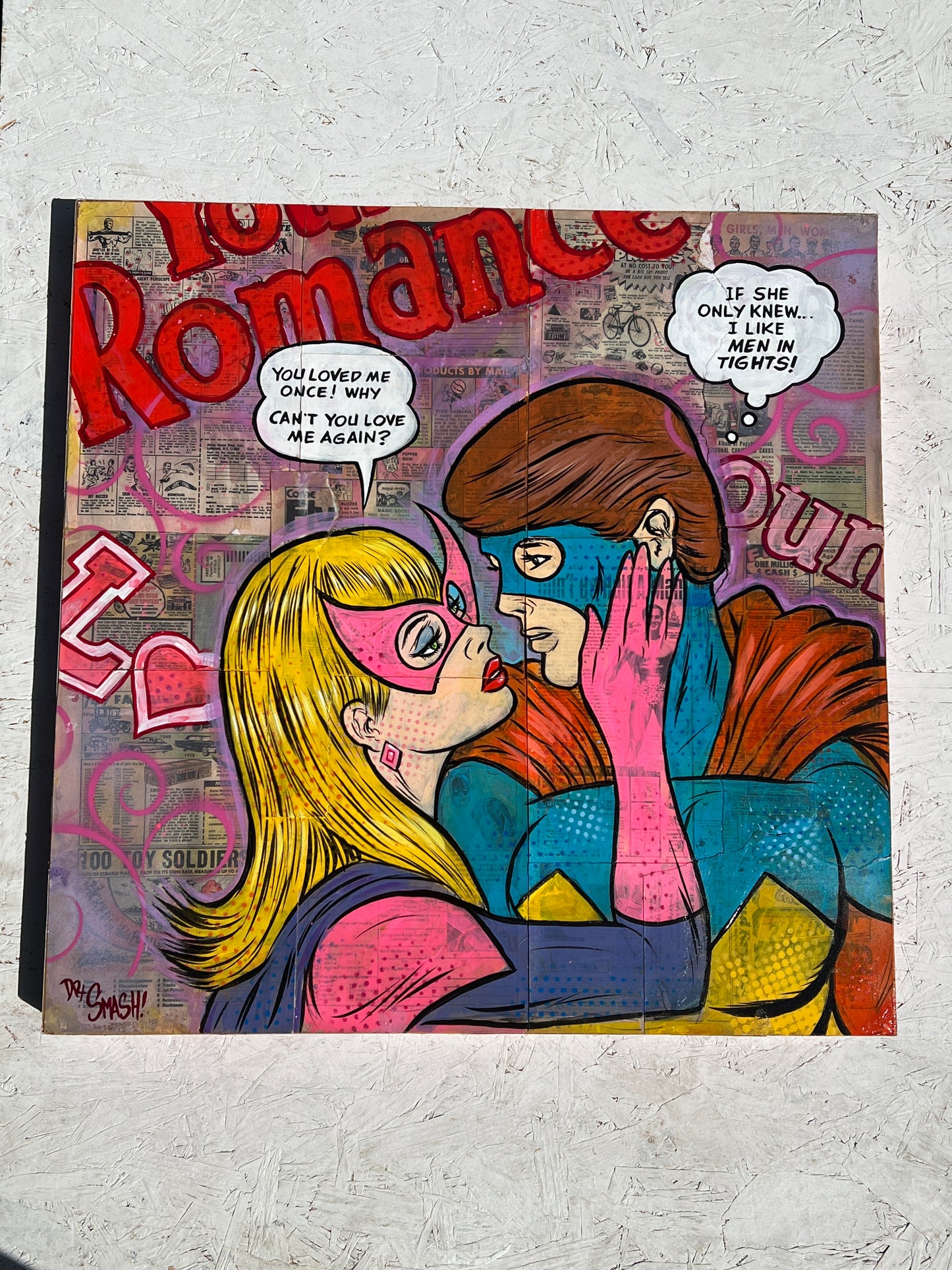 "YOU LOVED ME ONCE..." Neo-pop Art Original painting by Dr. Smash! 24x24