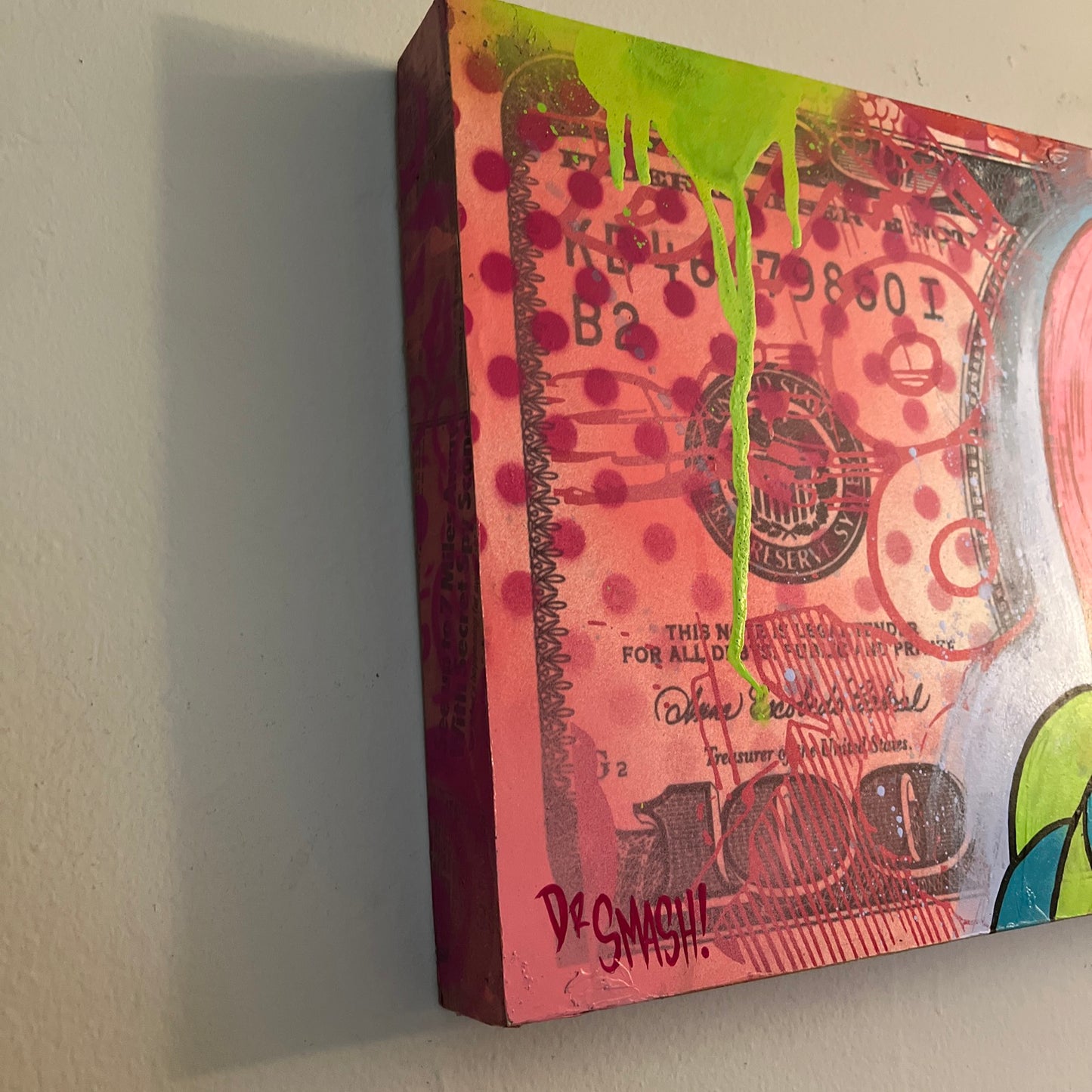 "A Girl and Her Thoughts" Neo-pop Art Original painting by Dr. Smash! 12x28