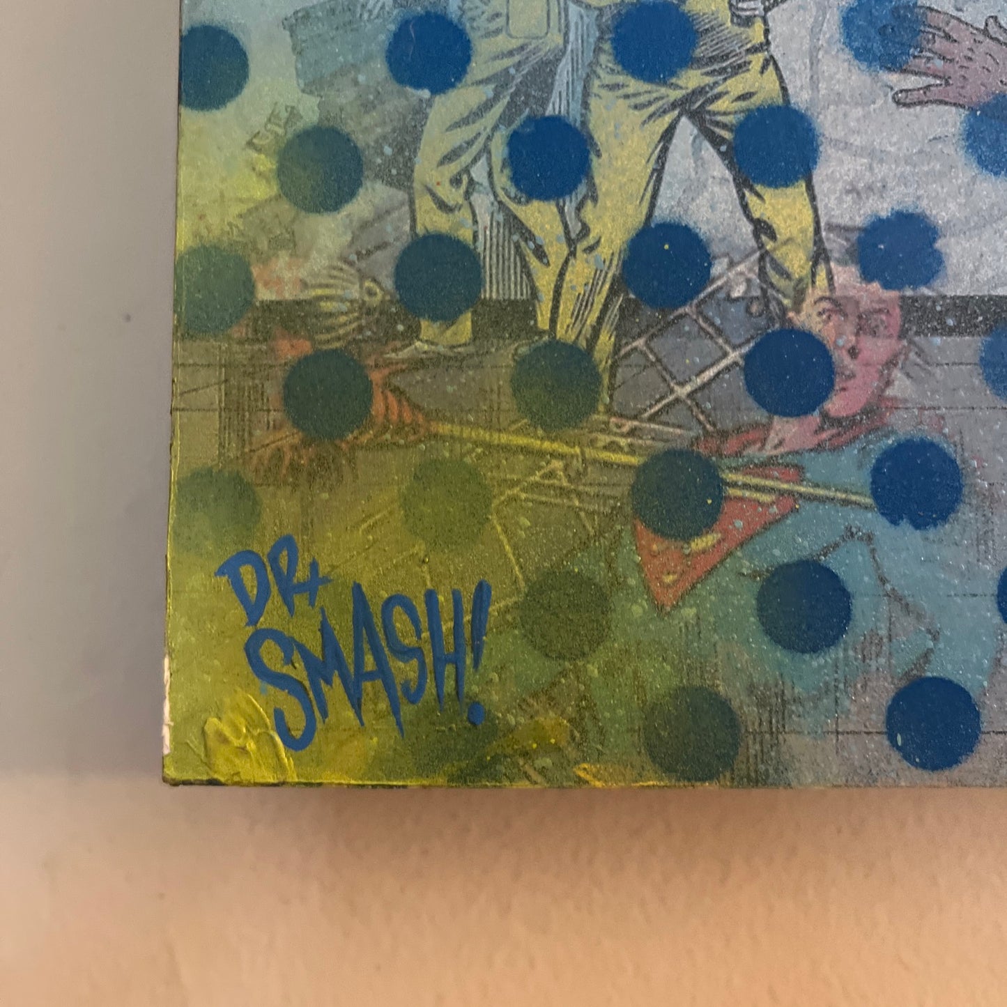 "ASTROBOY VS. THOUGHT BUBBLE" Neo-pop Art Original painting by Dr. Smash! 12x28