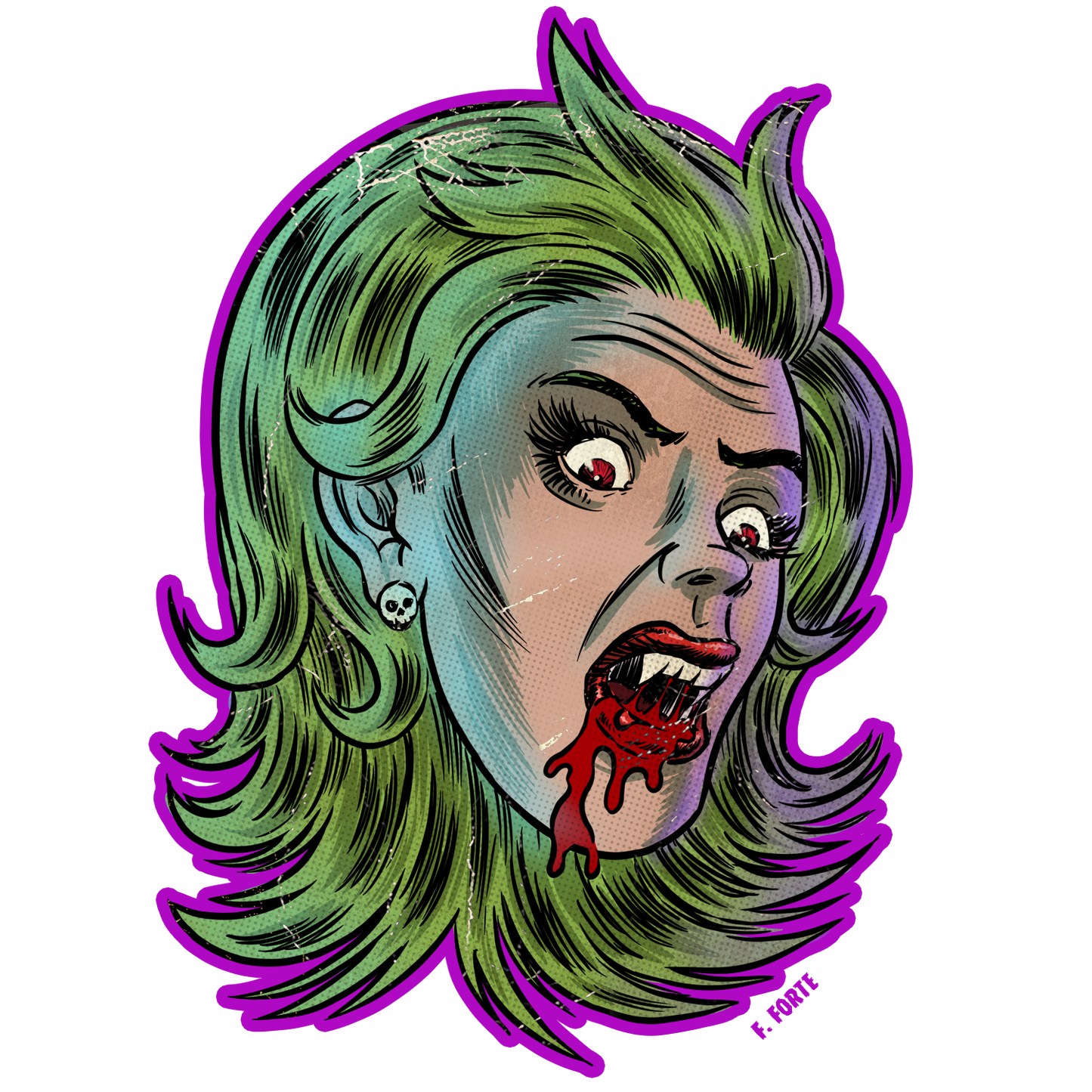 Frankenhorrors Vampire FangGirl 5" Die Cut Vinyl Sticker