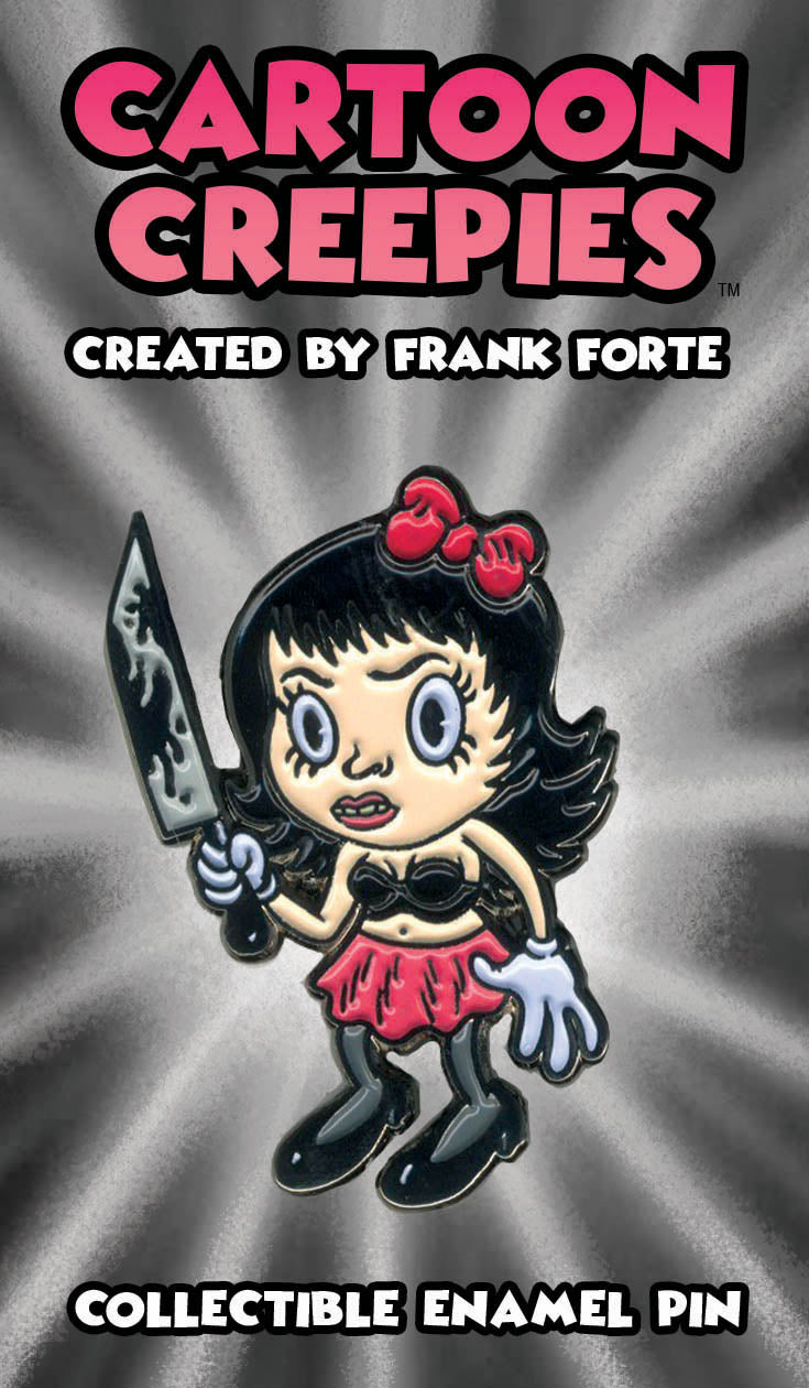 Cartoon Creepies-Molly with a Knife-1.75" Soft Enamel pin