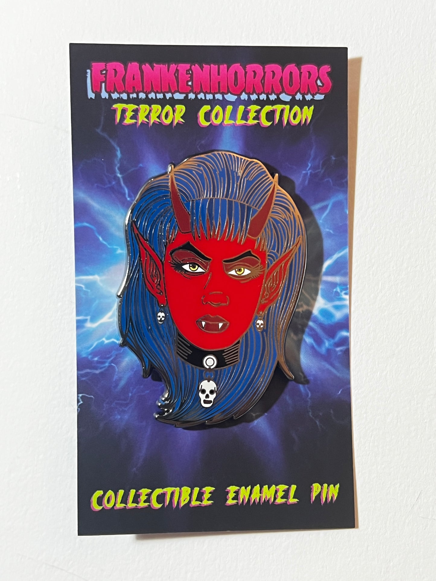 Frankenhorrors Succubus Demon 2" Hard Enamel Pin, Vintage Horror Movie Character by Frank Forte, Halloween