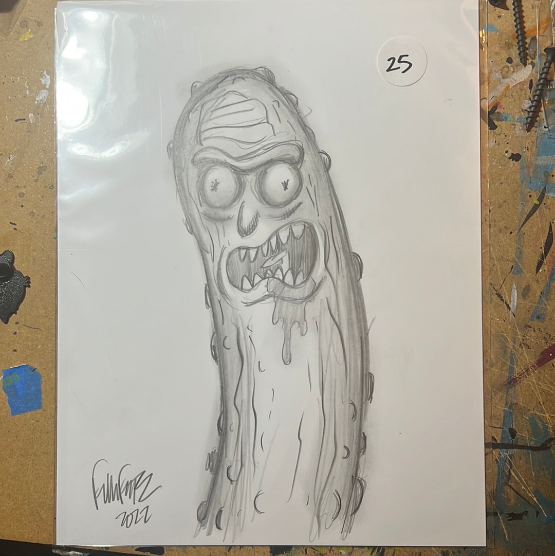 Original pickle Rick mash up drawing