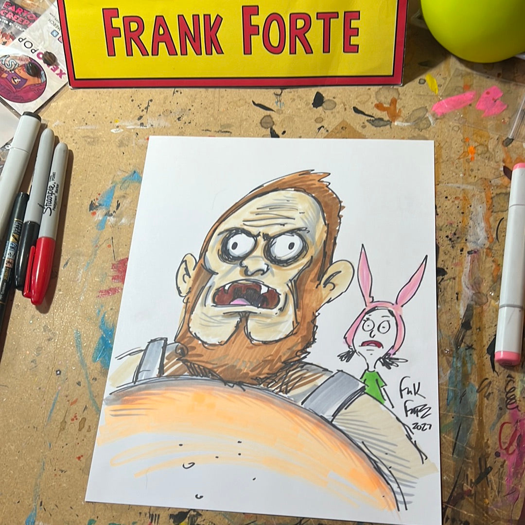 Original Beefsquatch #2 Gene Belcher mash up drawing