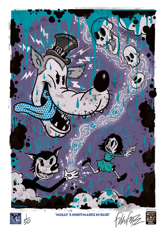 Molly's Nightmares in Blue SDCC Limited Exclusive 13x 19 print signed by artist Frank Forte