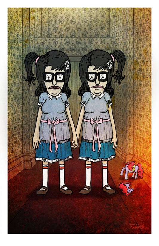 Bob's Burgers The Shining Twins Tina Belcher Mash-Up 13x 19 print signed by artist Frank Forte