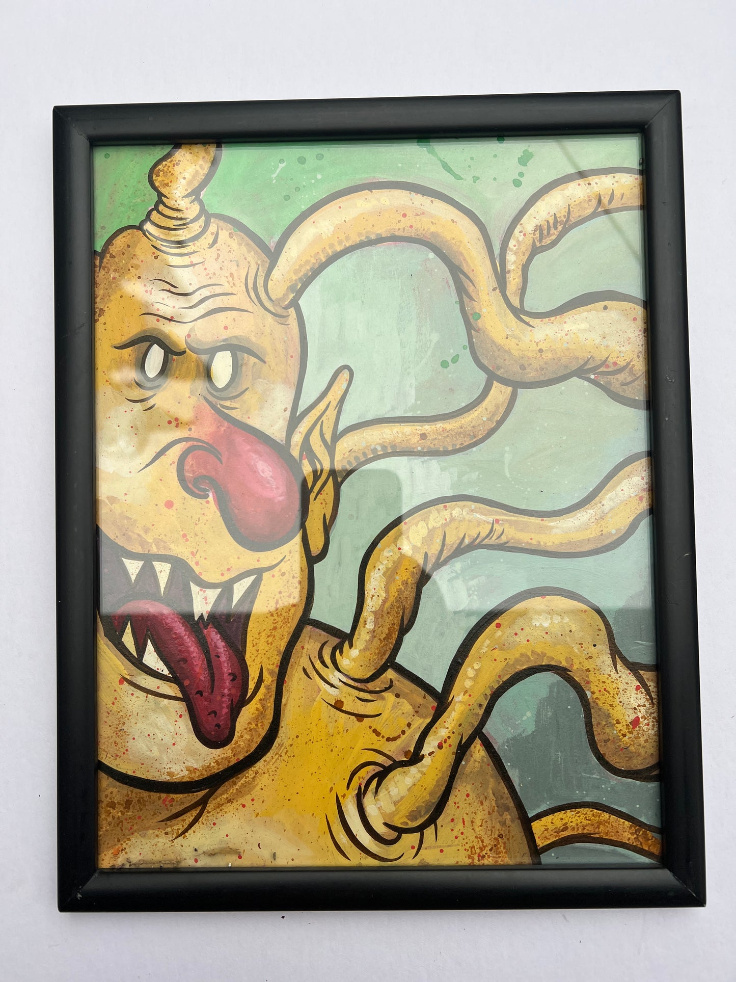 “Yellow Cartoonoid with Red Nose” Art Original painting by Frank Forte