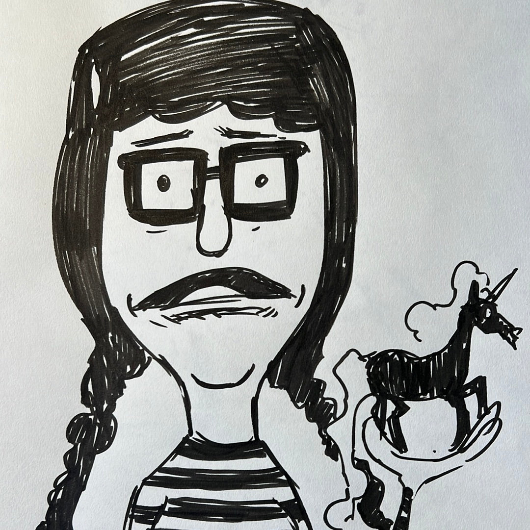 Goth Tina Belcher original drawing by Frank Forte original