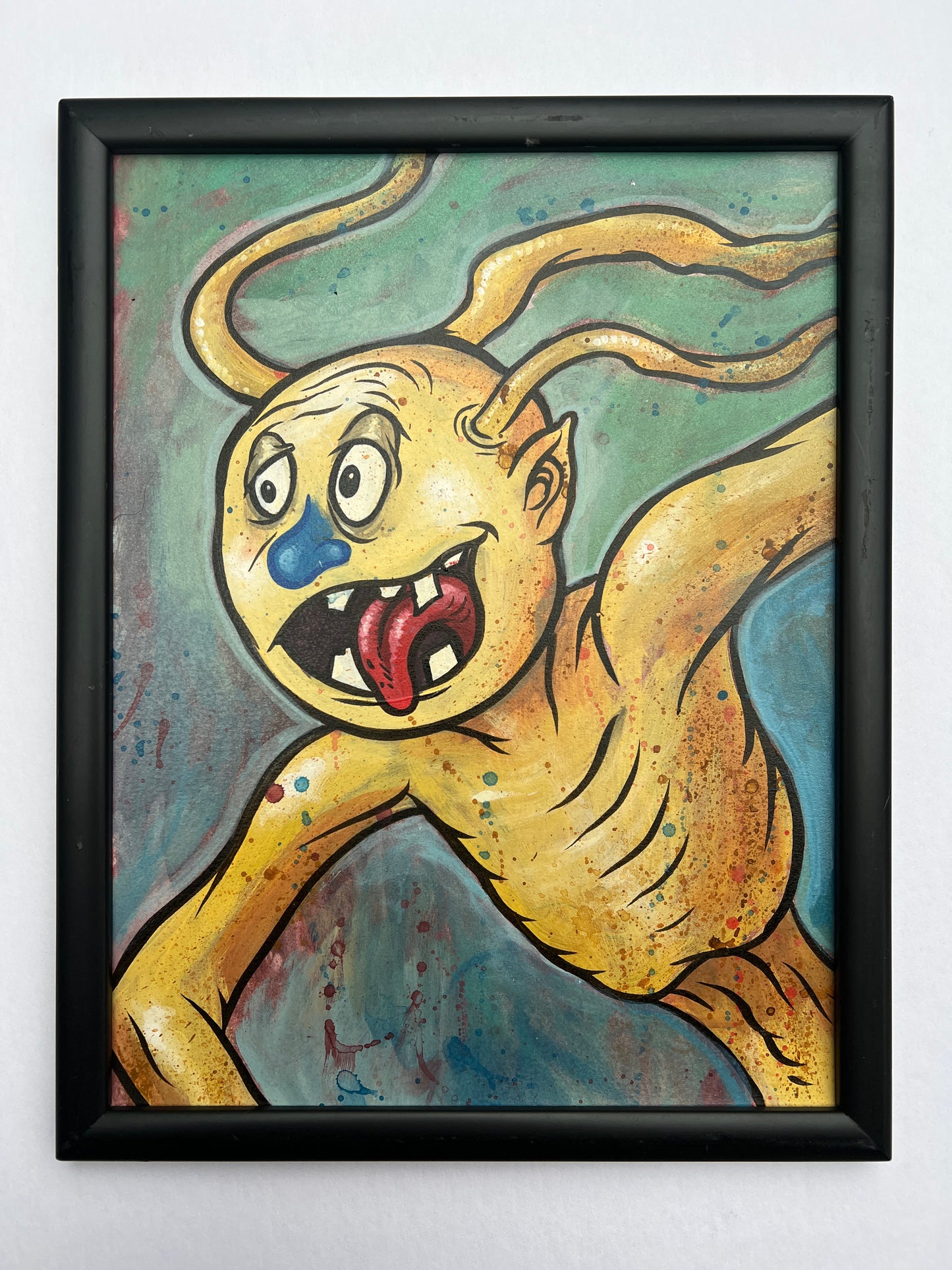 “Yellow Cartoonoid with Tongue” Art Original painting by Frank Forte