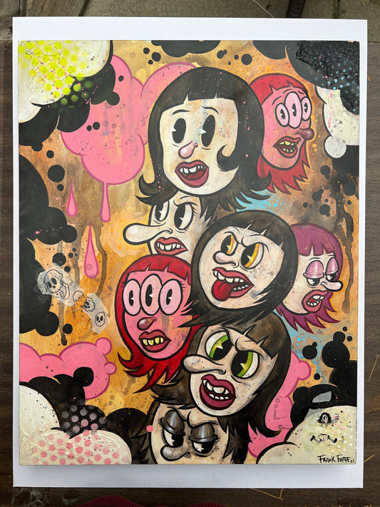 “Mollys Multiple Personalities” Art Original painting by Frank Forte 16x20