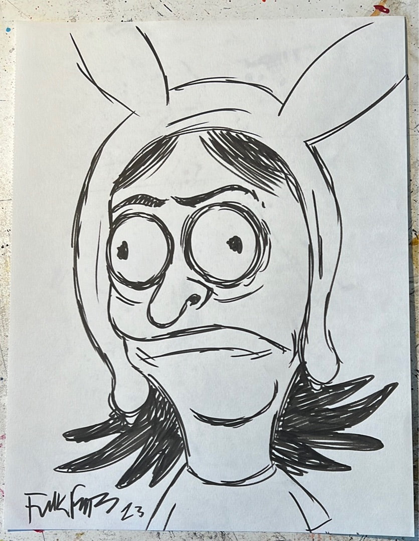 Louise Belcher original drawing by Frank Forte original AUC