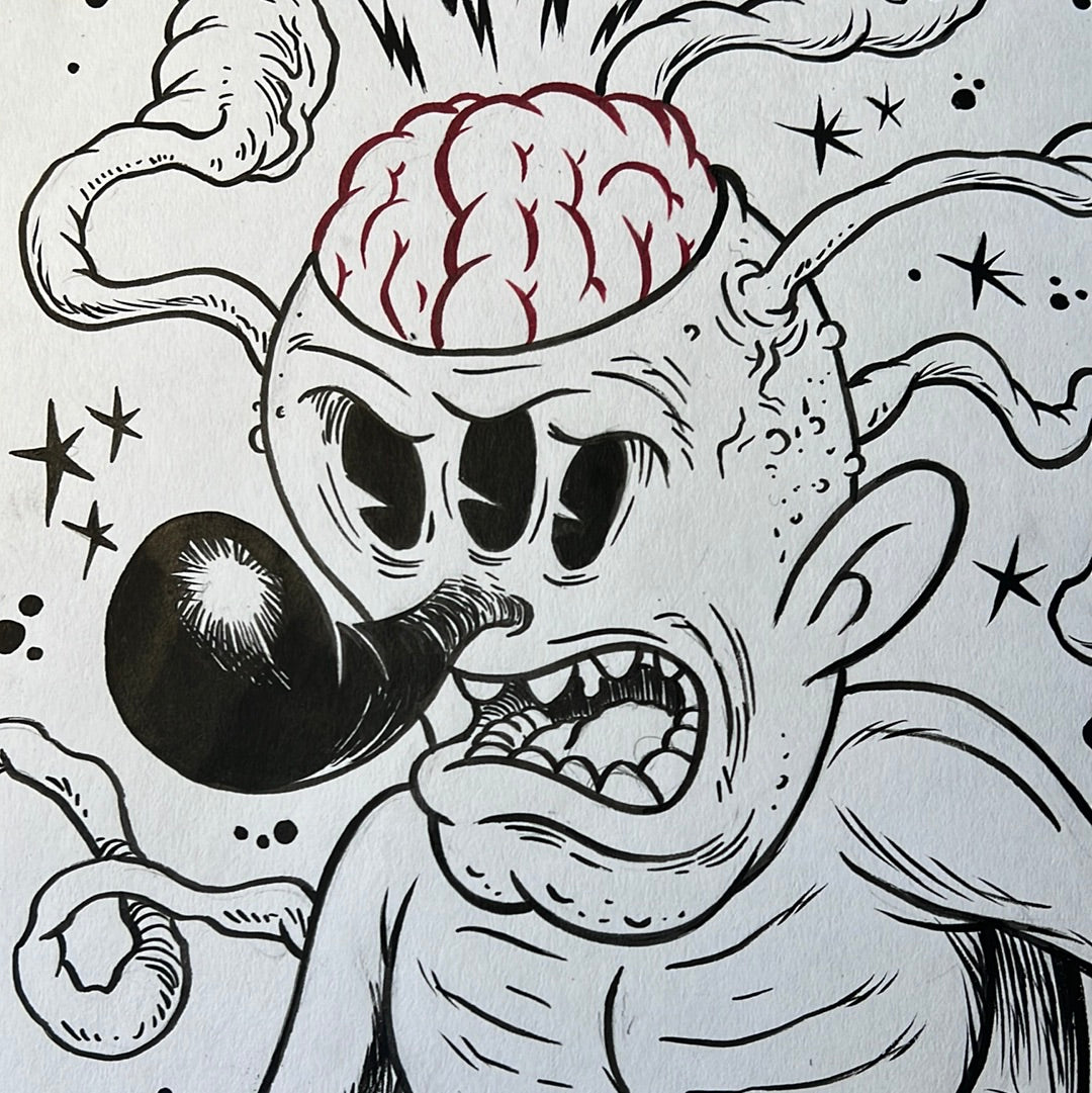 Brainy Guy original drawing by Frank Forte original