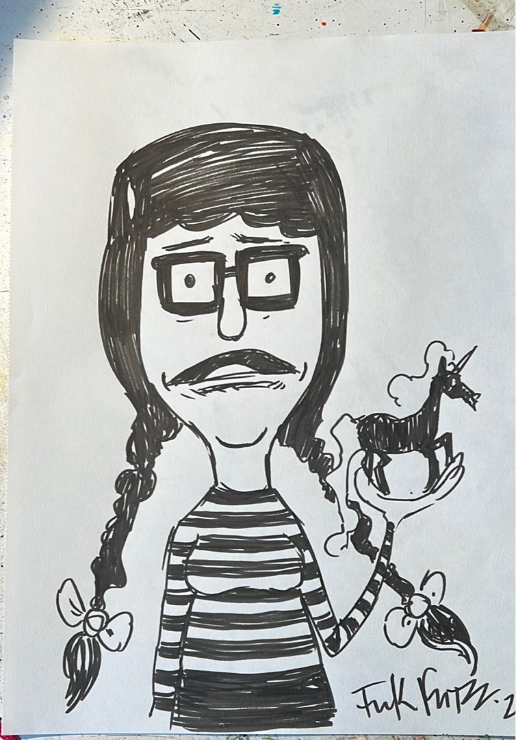 Goth Tina Belcher original drawing by Frank Forte original