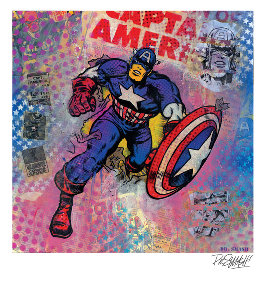 "Captain America" by Dr. Smash! 12x12 signed Print