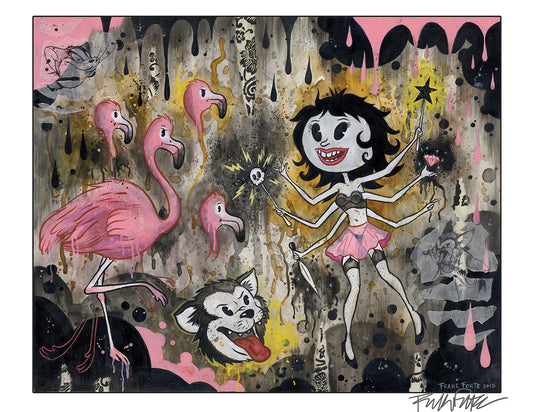 "Molly's Haunted Flamingo Rhythms" 12x16  Print