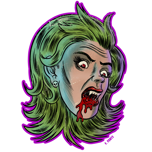 Frankenhorrors Vampire FangGirl 5" Die Cut Vinyl Sticker