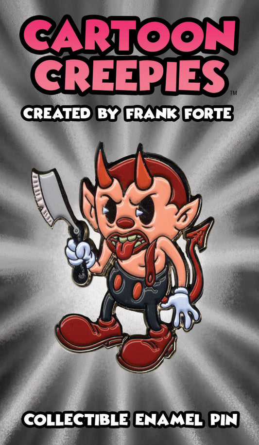 Cartoon Creepies-Devil with a Razor-1.75" Soft Enamel pin