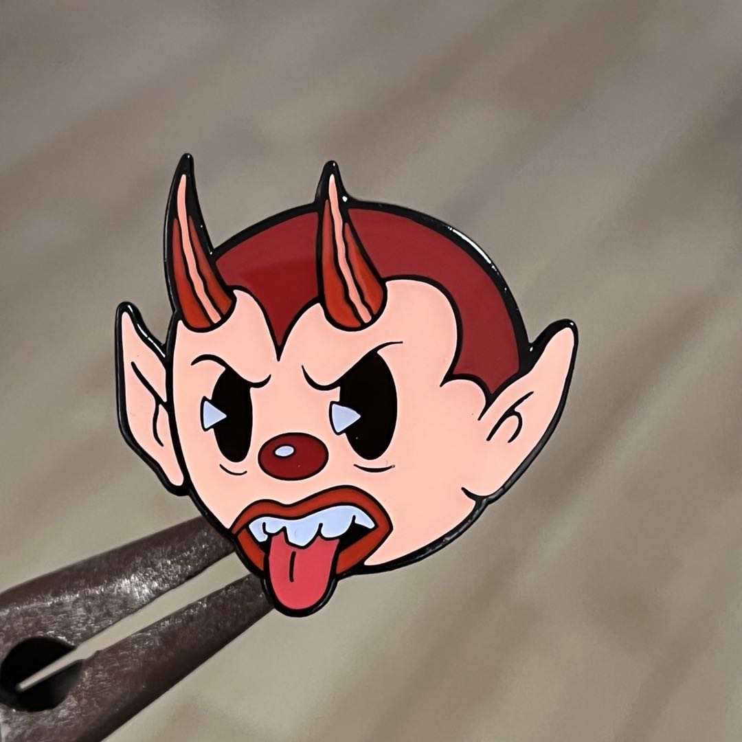 Cartoon Creepies-Brainy Devil Head-1.5" Soft Enamel pin