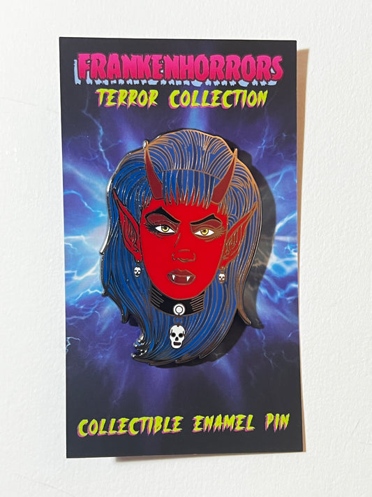 Frankenhorrors Succubus Demon 2" Hard Enamel Pin, Vintage Horror Movie Character by Frank Forte, Halloween