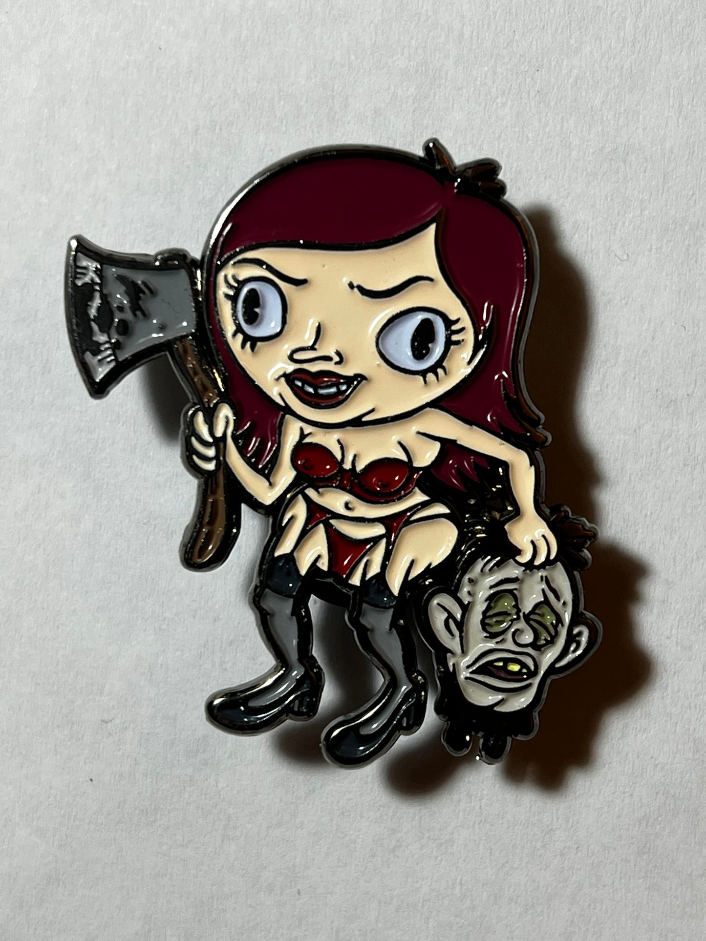 Cartoon Creepies-Girl with an Ax-1.75" Soft Enamel pin