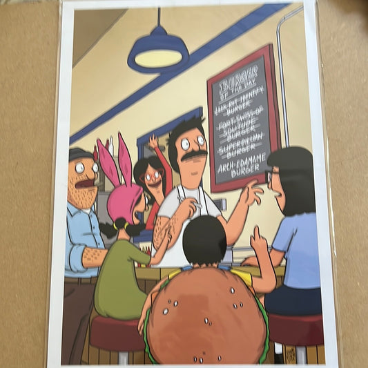 Bob's Burgers "Bobs Menu” by Frank Forte 13x19 signed Print