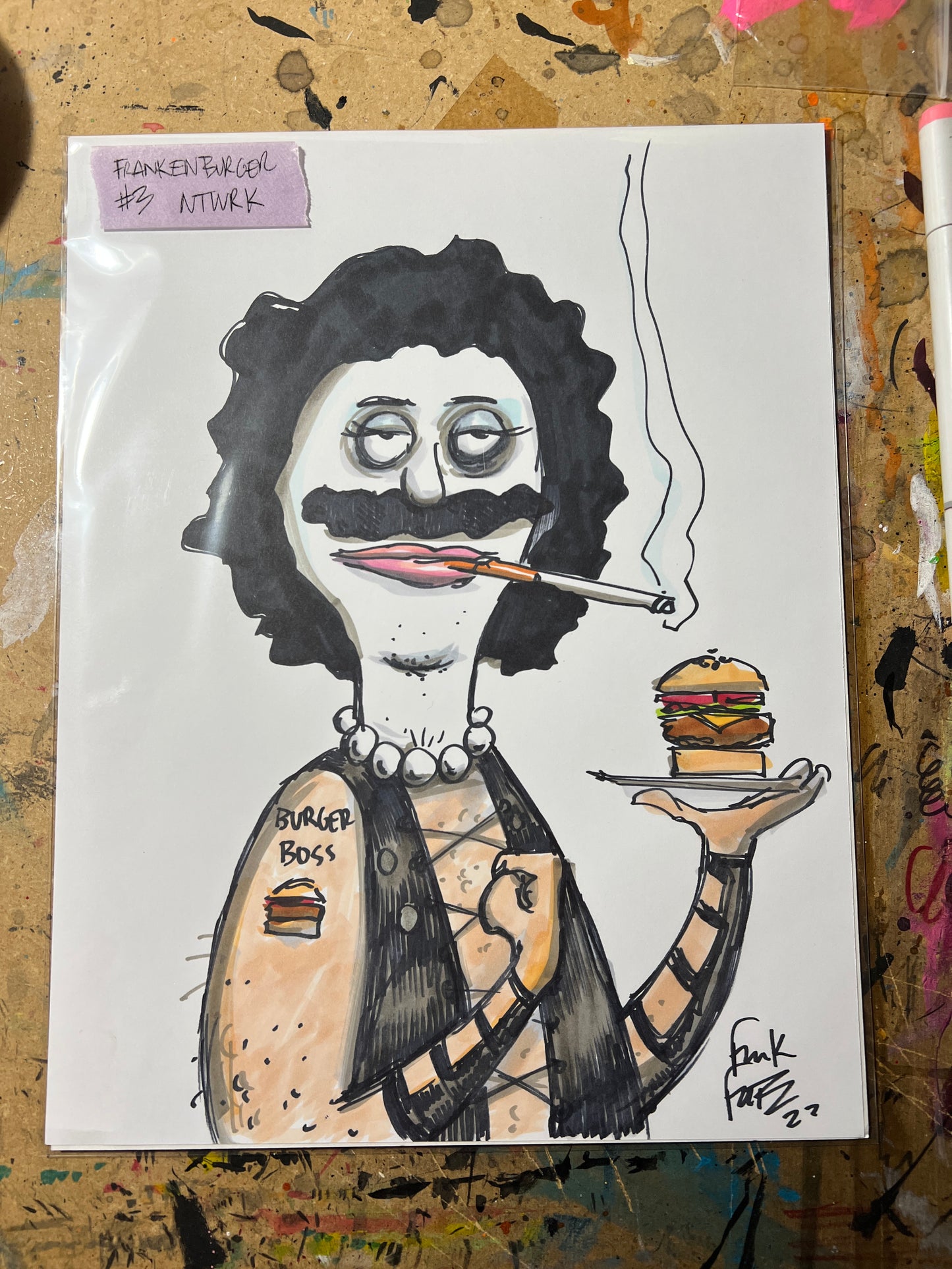 Original Bob Dr. Frankenburger #3 Bob Belcher mash up drawing