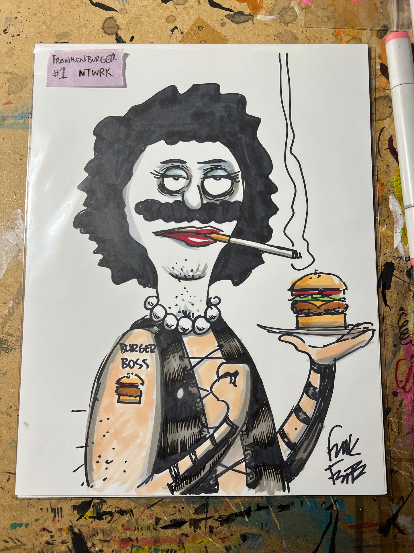 Original Bob Dr. Frankenburger #1 Bob Belcher mash up drawing