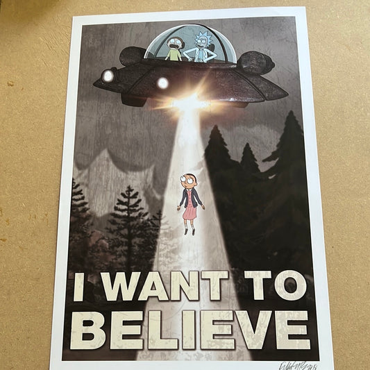 “I Want To Believe Stranger" by Frank Forte 12x16 signed Print