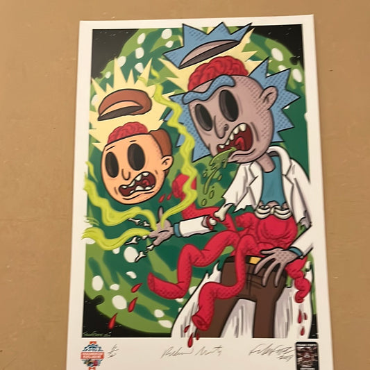 Rick and Morty DCON exclusive print limited to 50 by Frank Forte 12x16 signed Print