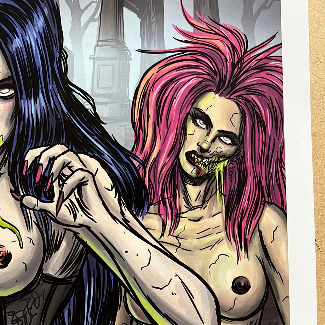 “Zombie Horde” Zombie Terrors 11x17 Print by Frank Forte